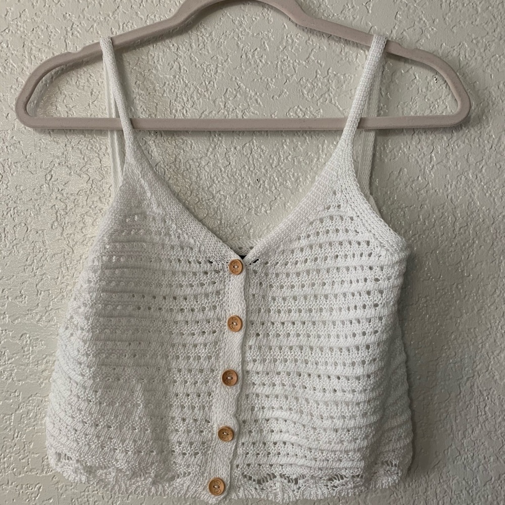 White crochet top